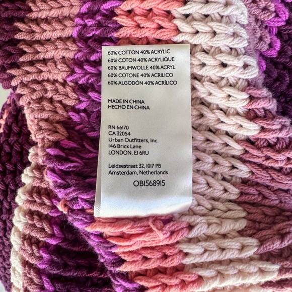 Free People Devon Cropped Knit Striped Sweater in Fuchsia Rose, Sz Sm - Picture 8 of 16